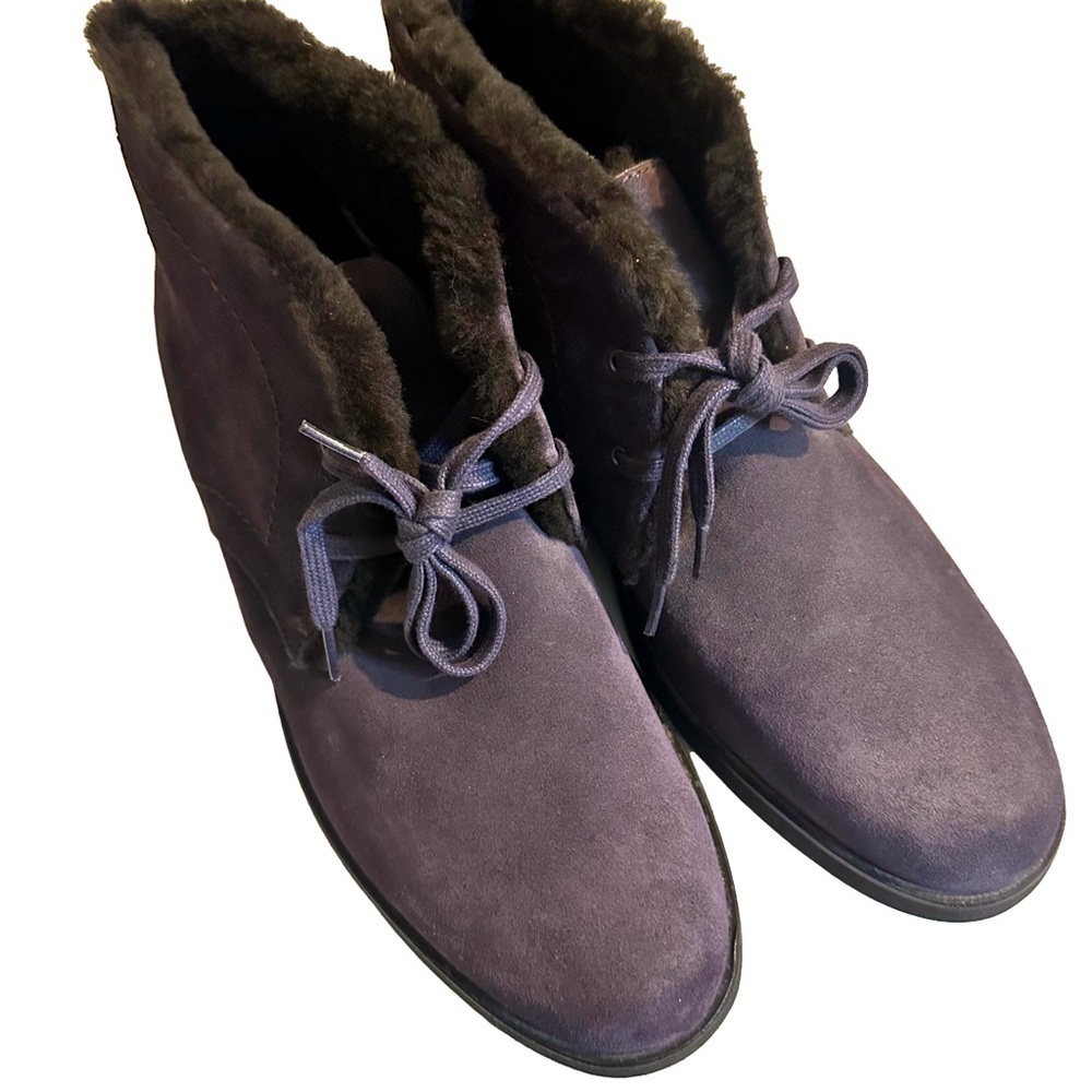 Hush Puppies x Anna Sui Collab Deep Purple Suede Leather Chukka Boots Sz 12